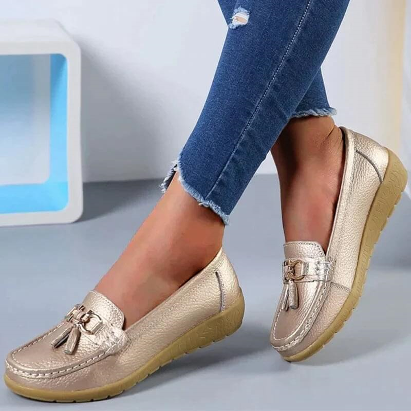 Heliora™ - Orthopedic Comfort Leather Moccasins – Natural Elegance in Every Step 