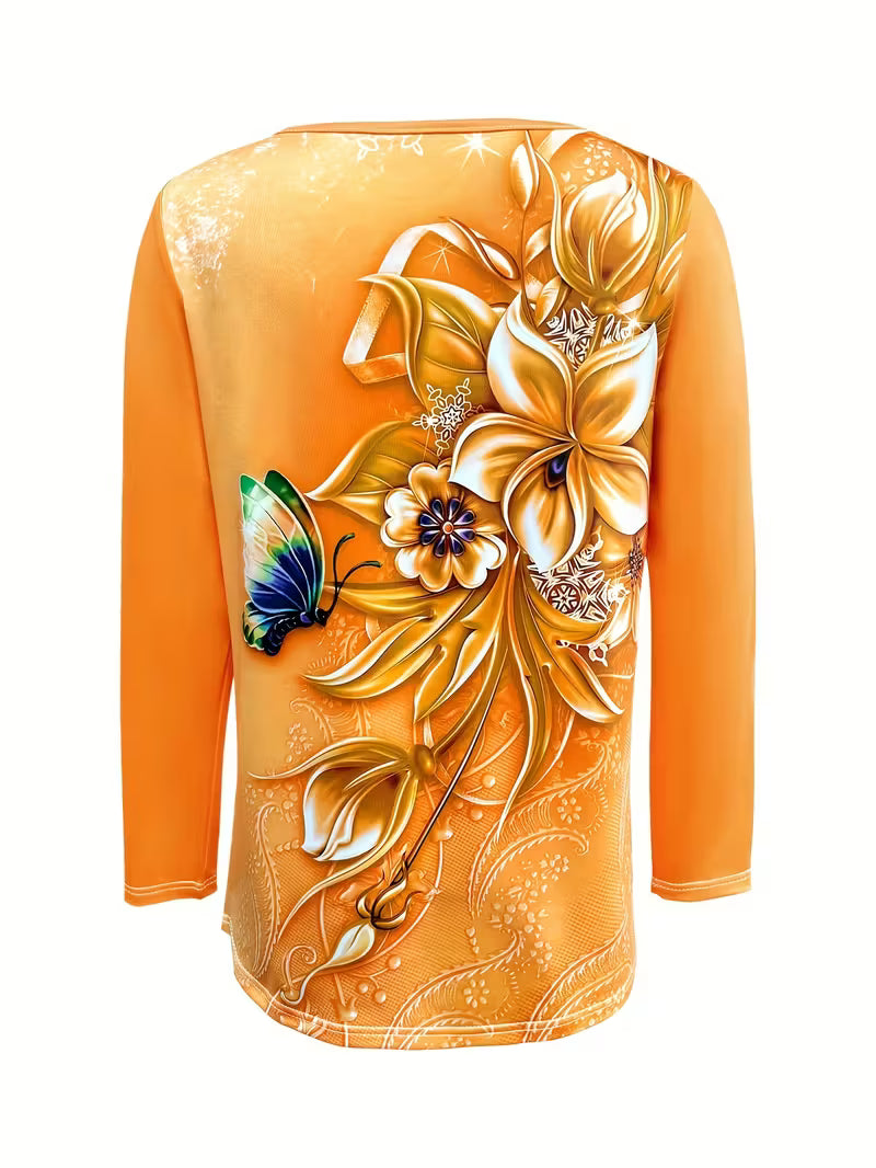 Faylorisse - Fashionable Floral Print Top