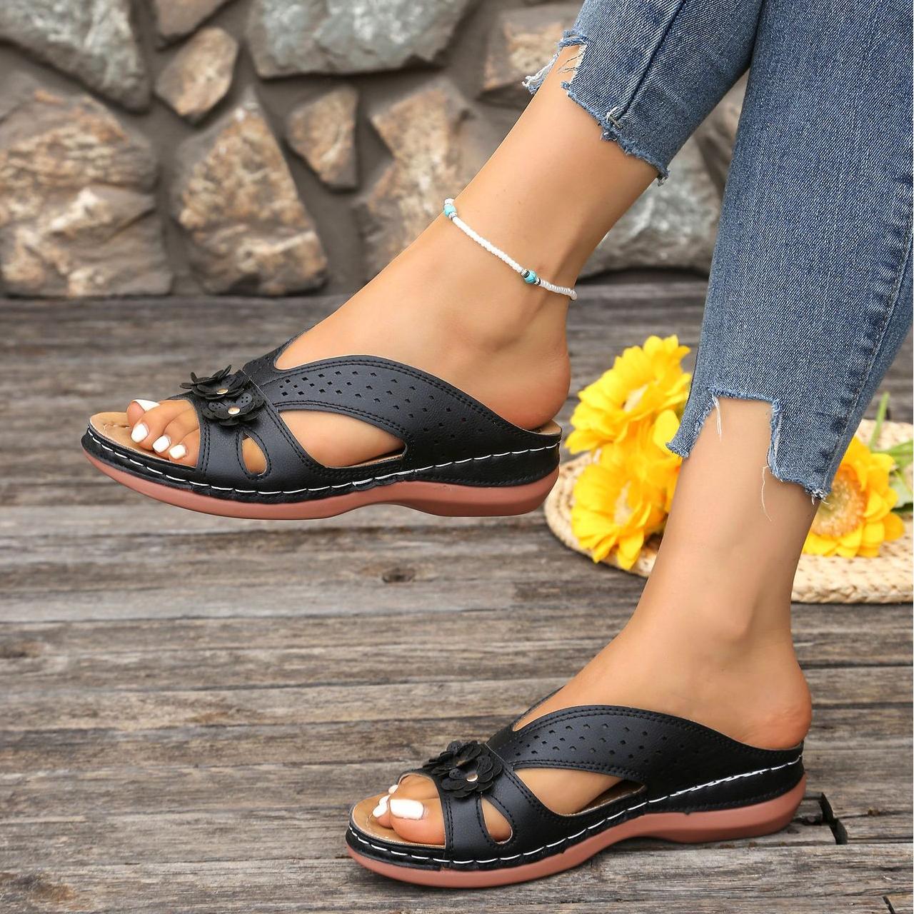 Norabel™ - Sandales à Talon Compensé Confort Orthopédique – Stabilité, Légèreté et Posture Naturelle