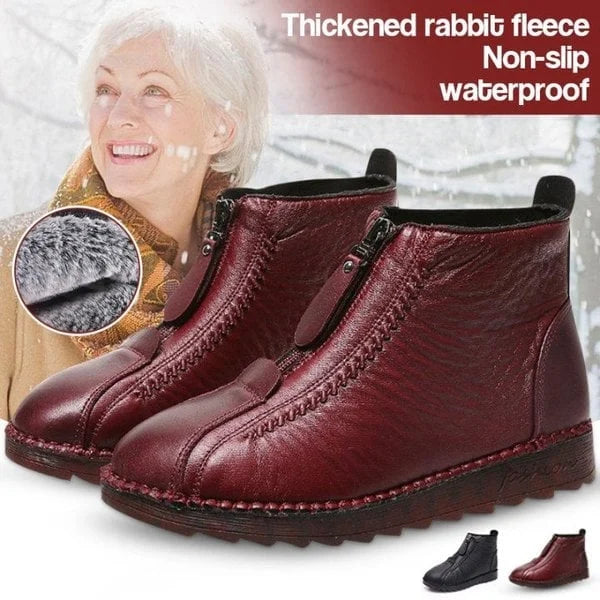 Lorencia™ - Natural leather winter boots with warm lining and non-slip sole 