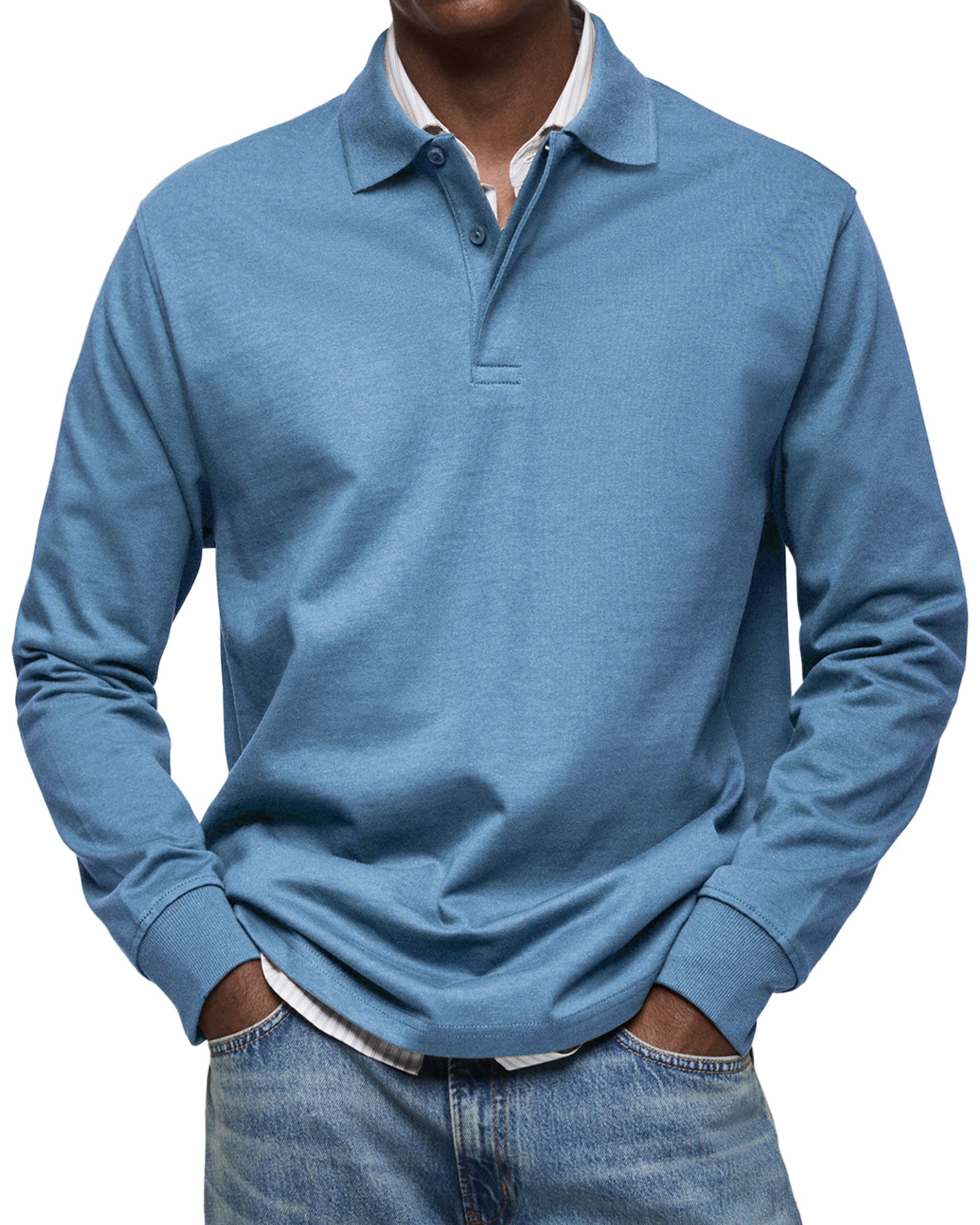 Olivier - Men's Luxury Long Sleeve Polo Shirt 