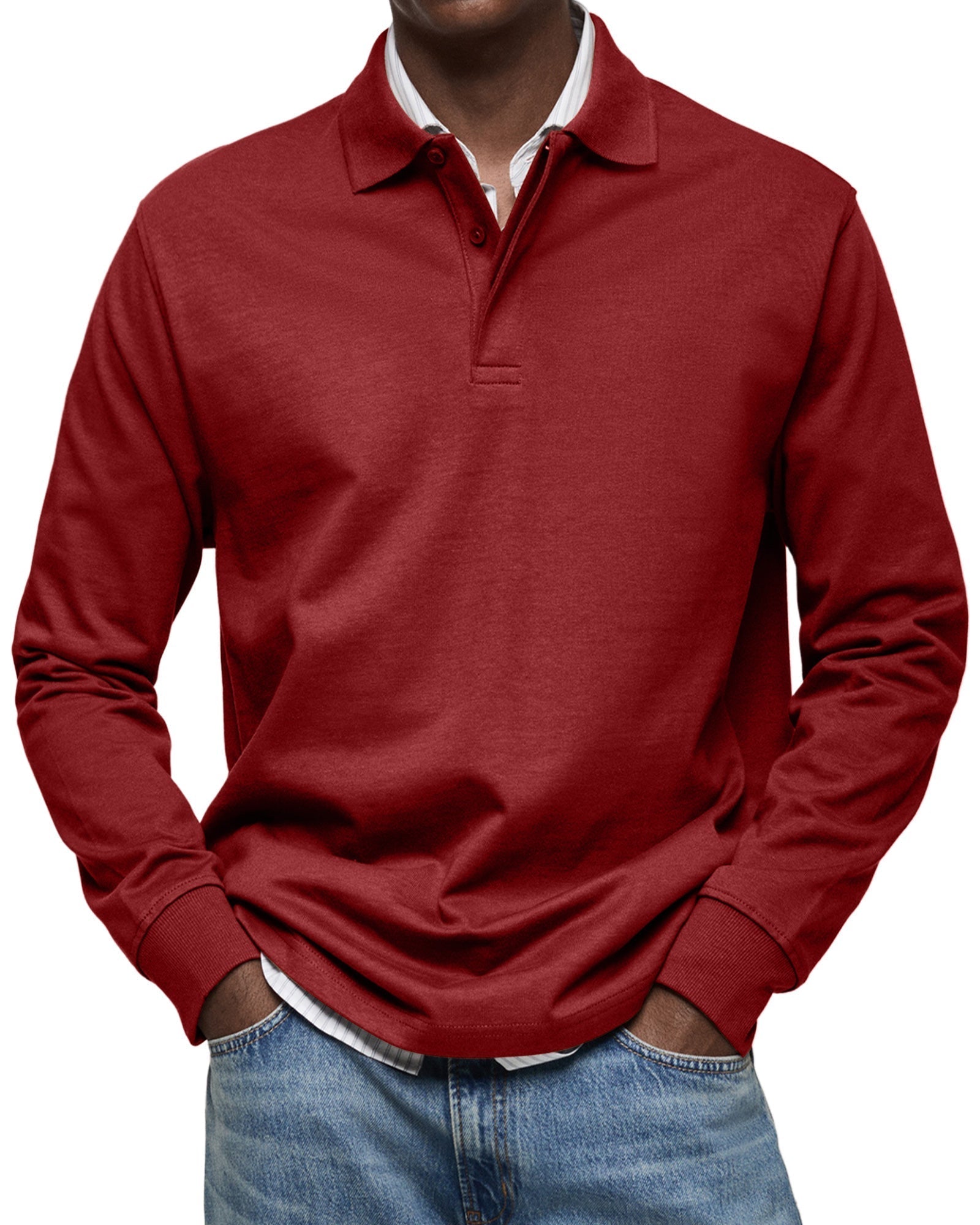 Olivier - Men's Luxury Long Sleeve Polo Shirt 