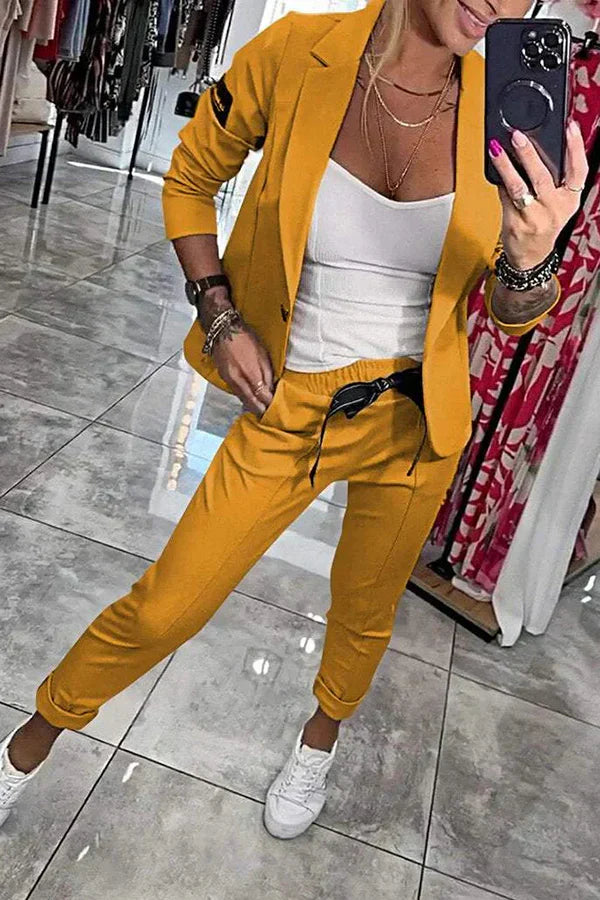 Rosindra™ - Ensemble deux pièces avec veste fluide et pantalon jogging confortable