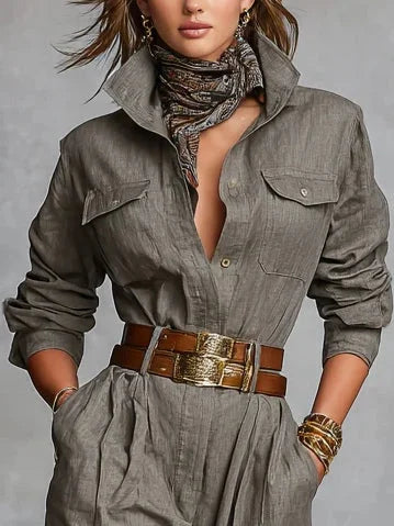 Gwenoraé - Elegant Women's Jumpsuit in Cotton and Linen 