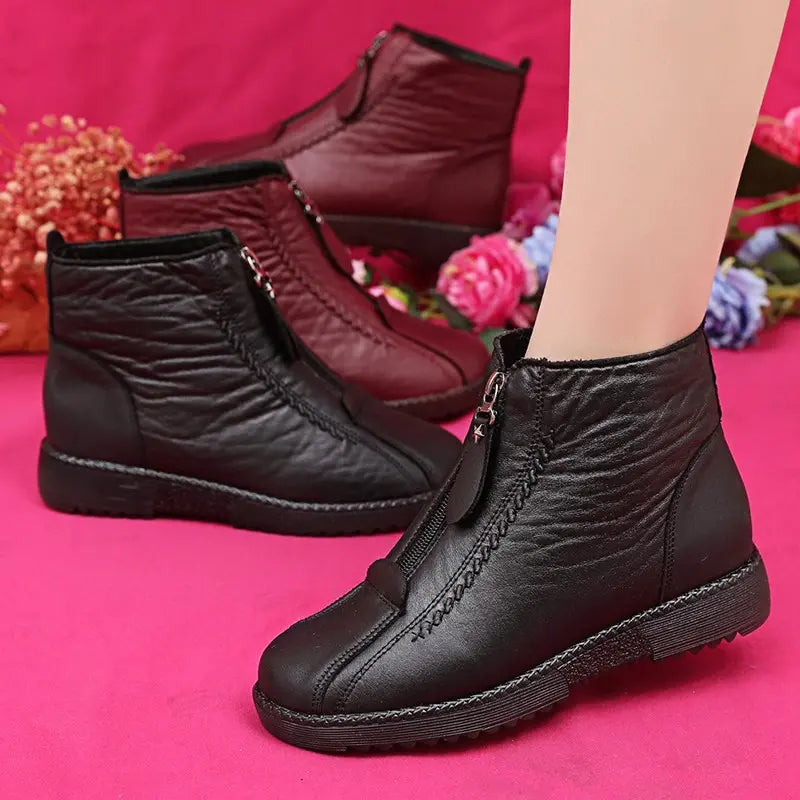 Lorencia™ - Natural leather winter boots with warm lining and non-slip sole 