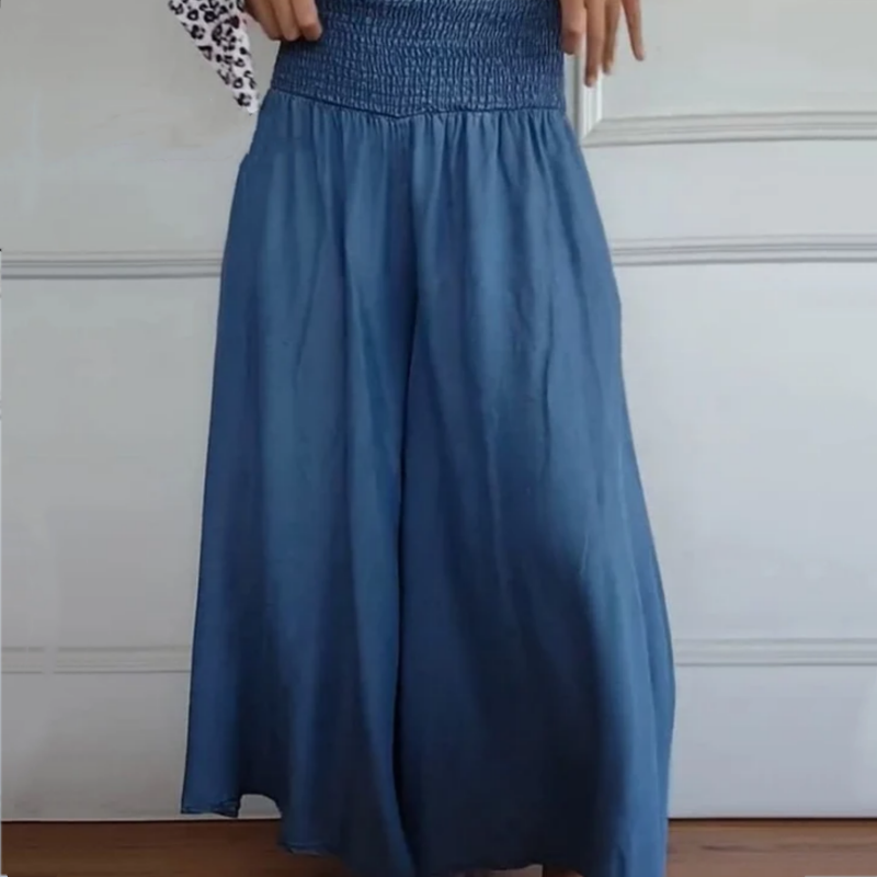 Pravina™ - Jean Femme Taille Haute à Jambes Larges