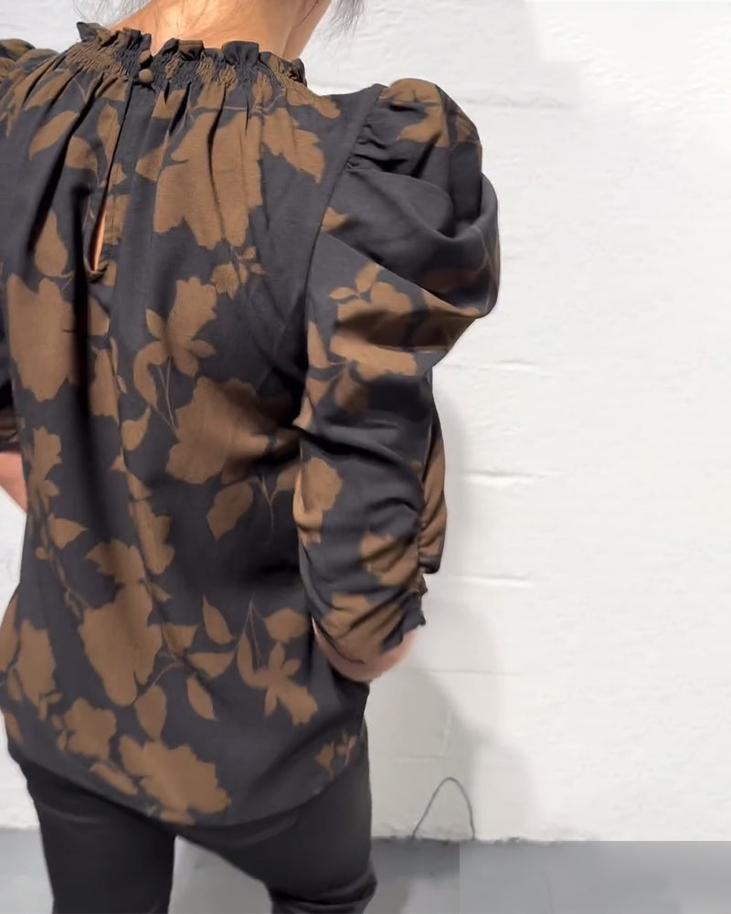 Bellamy - Puff Sleeve Blouse with Ruffles