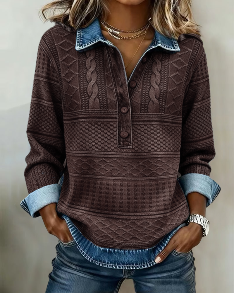 Gwenoriah - Modern Half-Breasted Sweater – Chic Denim Style 