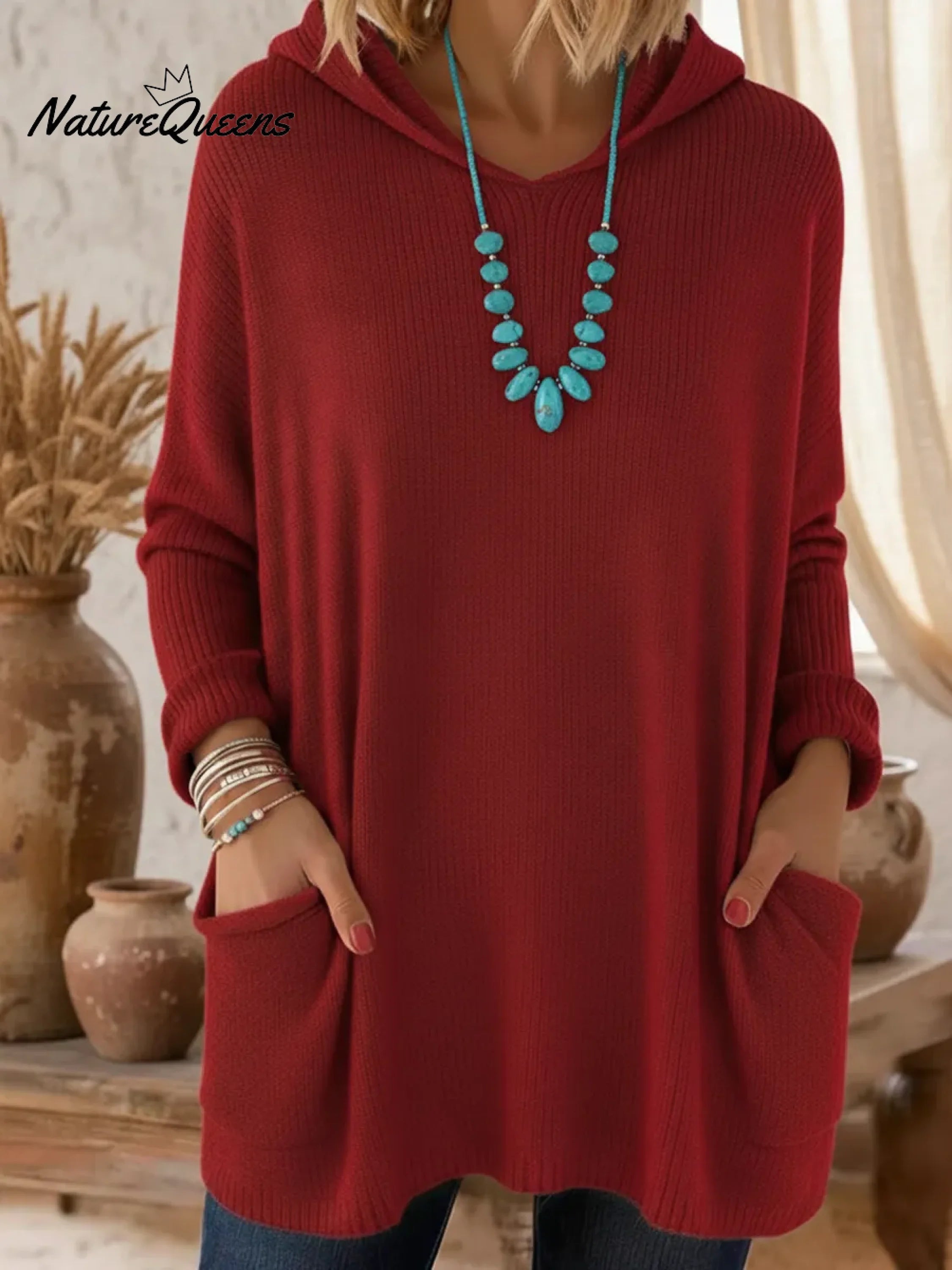 Fioranelle - Pull Doux à Capuche avec Poches