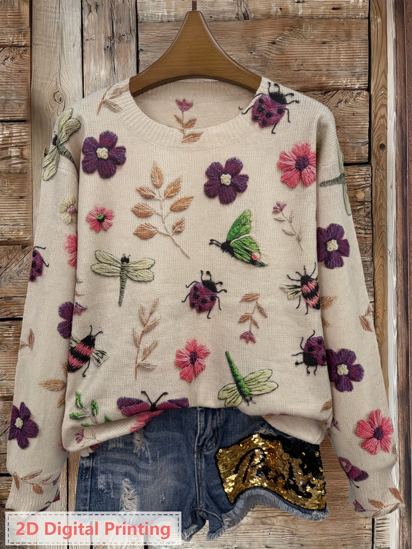 Fiorika - Elegant Nature Embroidered Sweater 