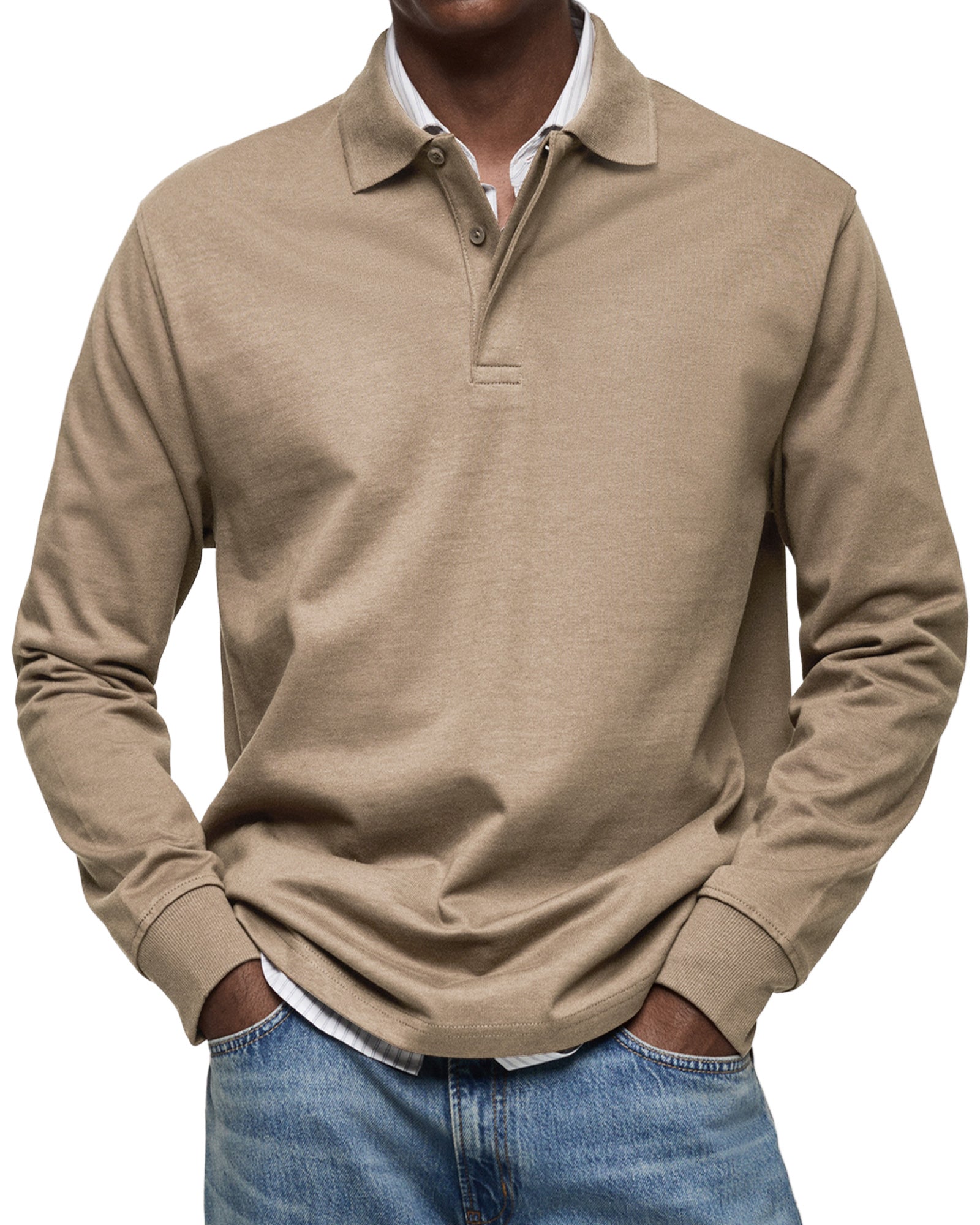 Olivier - Men's Luxury Long Sleeve Polo Shirt 