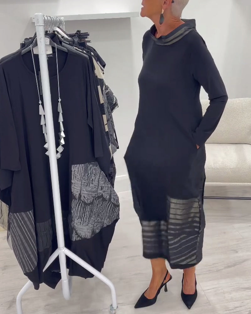 Doralynae - Robe Élégante à Panneaux Contrastés