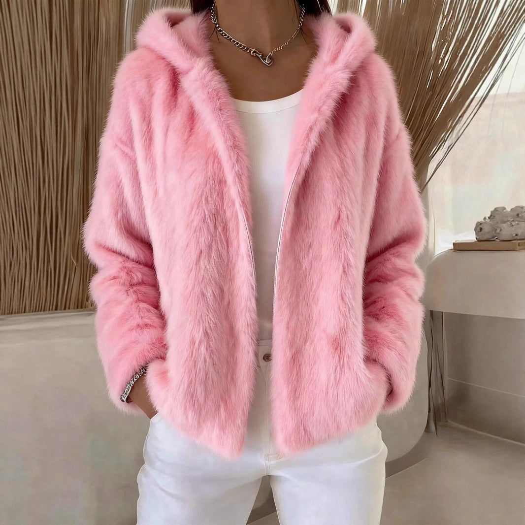 Pavirae - Veste Douce En Peluche À Capuche Zippée