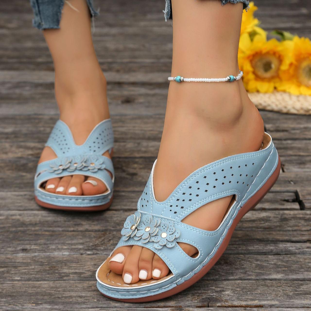 Norabel™ - Sandales à Talon Compensé Confort Orthopédique – Stabilité, Légèreté et Posture Naturelle