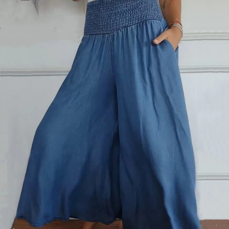 Pravina™ - Women's High Waisted Wide Leg Jeans 