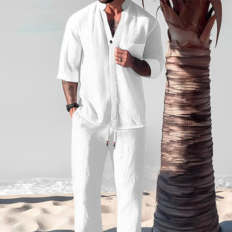 Victor™ - Ensemble deux pièces en coton pour hommes : haut et pantalon