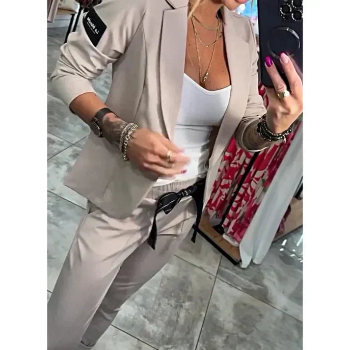 Rosindra™ - Ensemble deux pièces avec veste fluide et pantalon jogging confortable