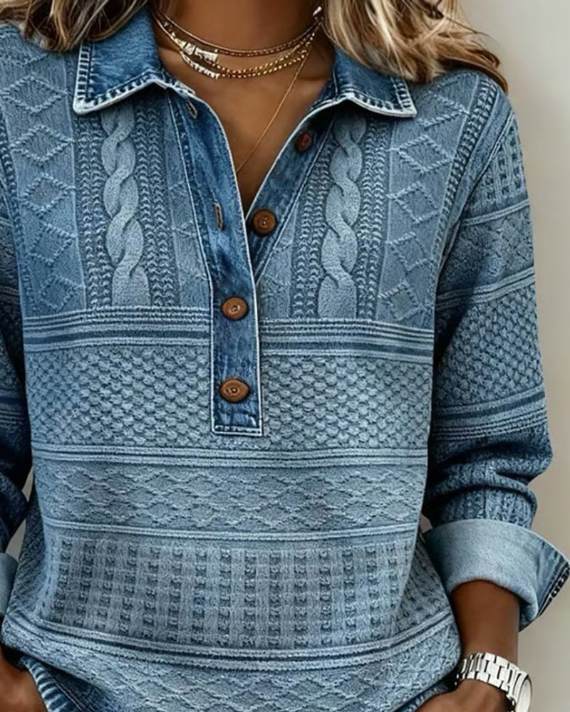Gwenoriah - Modern Half-Breasted Sweater – Chic Denim Style 