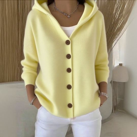 Julot™ - Women's cotton cardigan, plain, comfortable and casual, with long sleeves