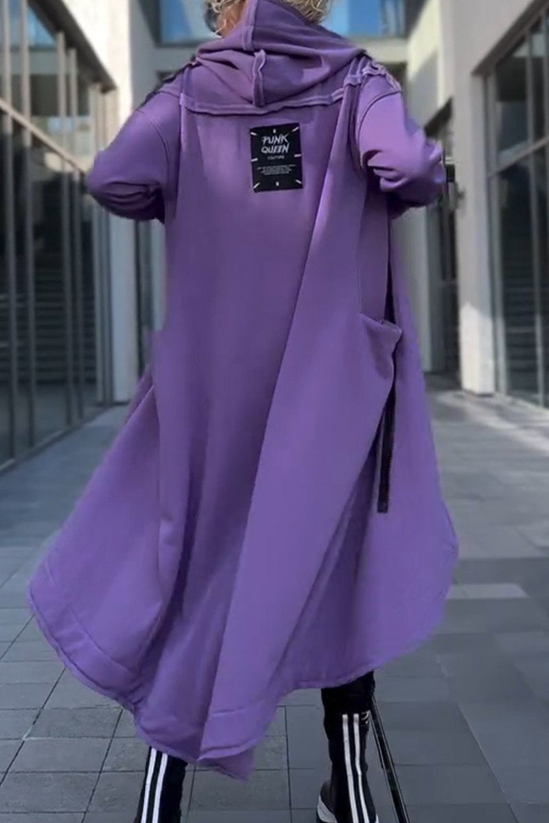 Sylvaya- Robe pull à capuche pour femme avec manches longues