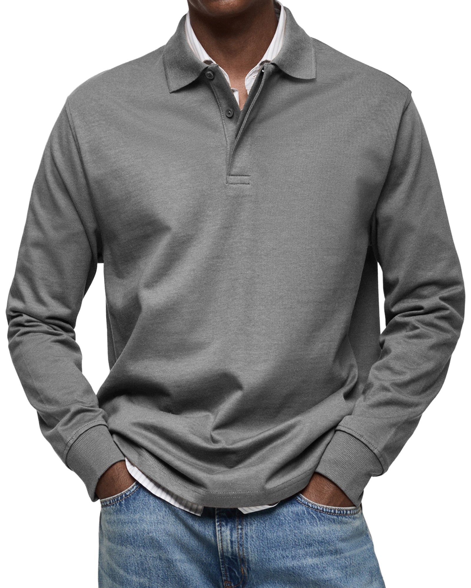 Olivier - Men's Luxury Long Sleeve Polo Shirt 