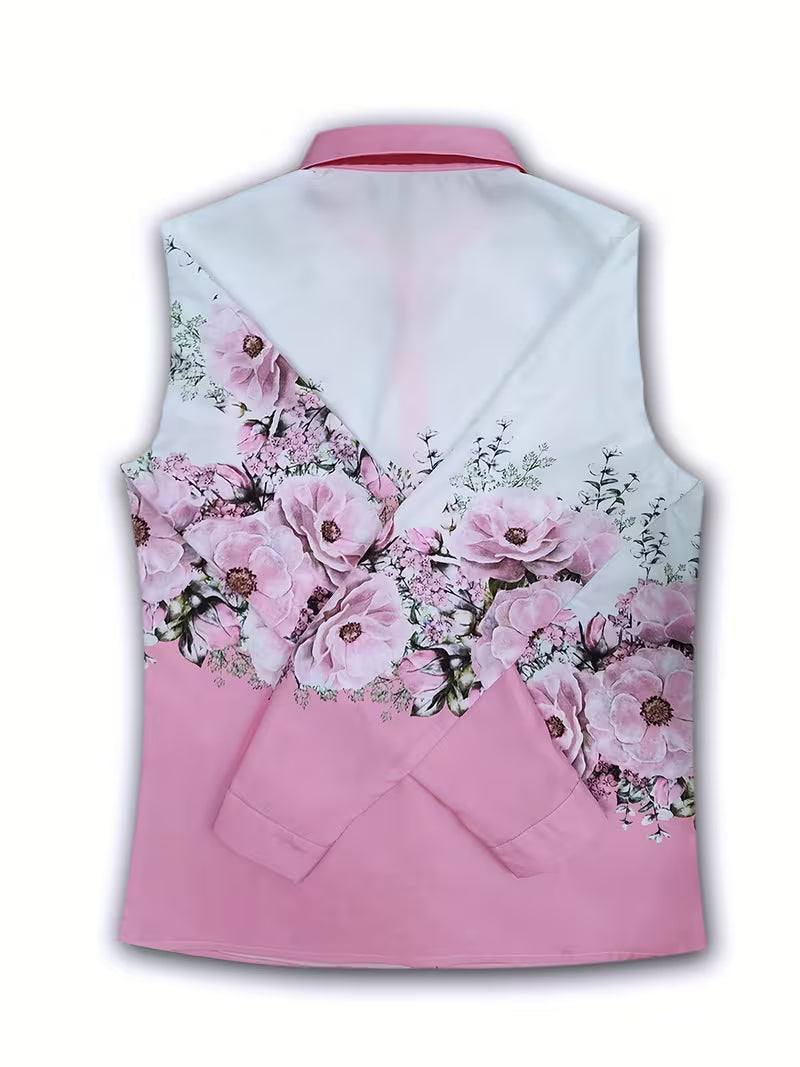 Daryelle - Elegant Floral Button-Down Shirt 