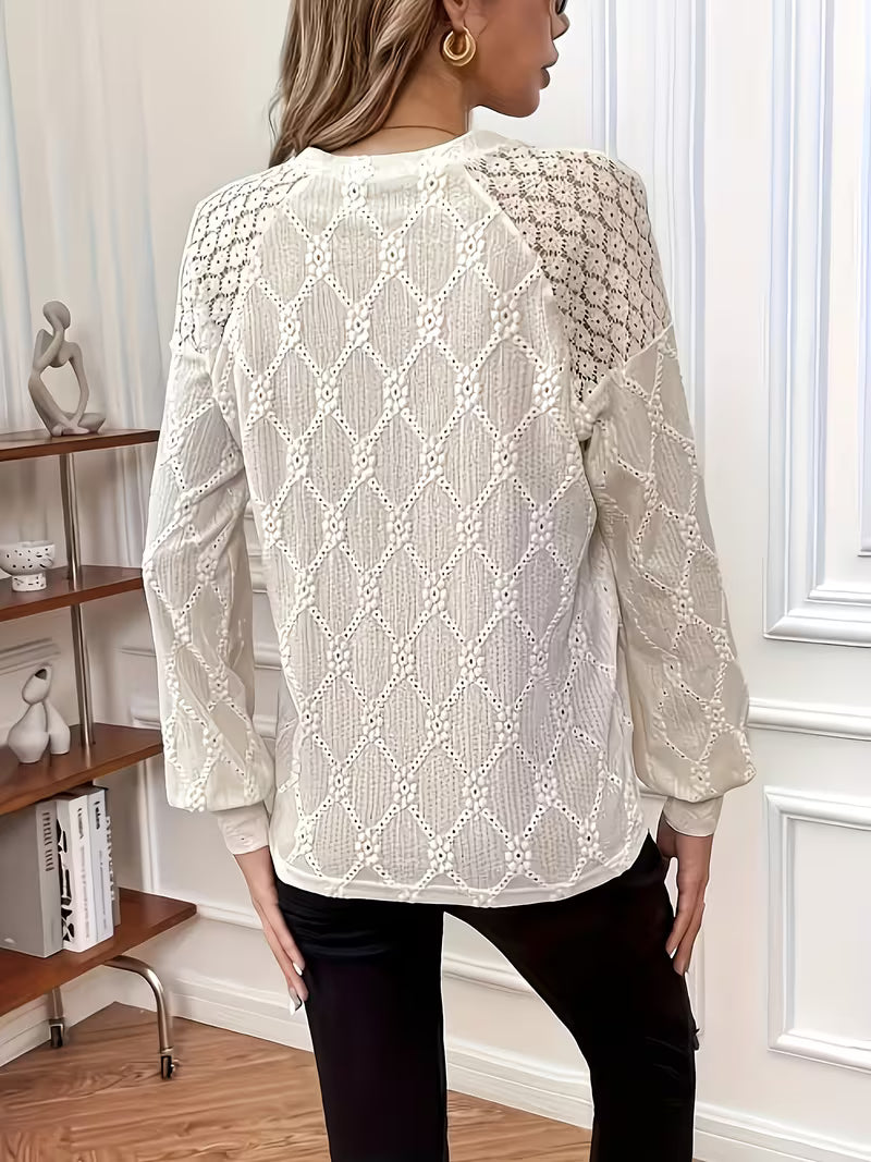 Gisellae - Patterned Long-Sleeved Blouse