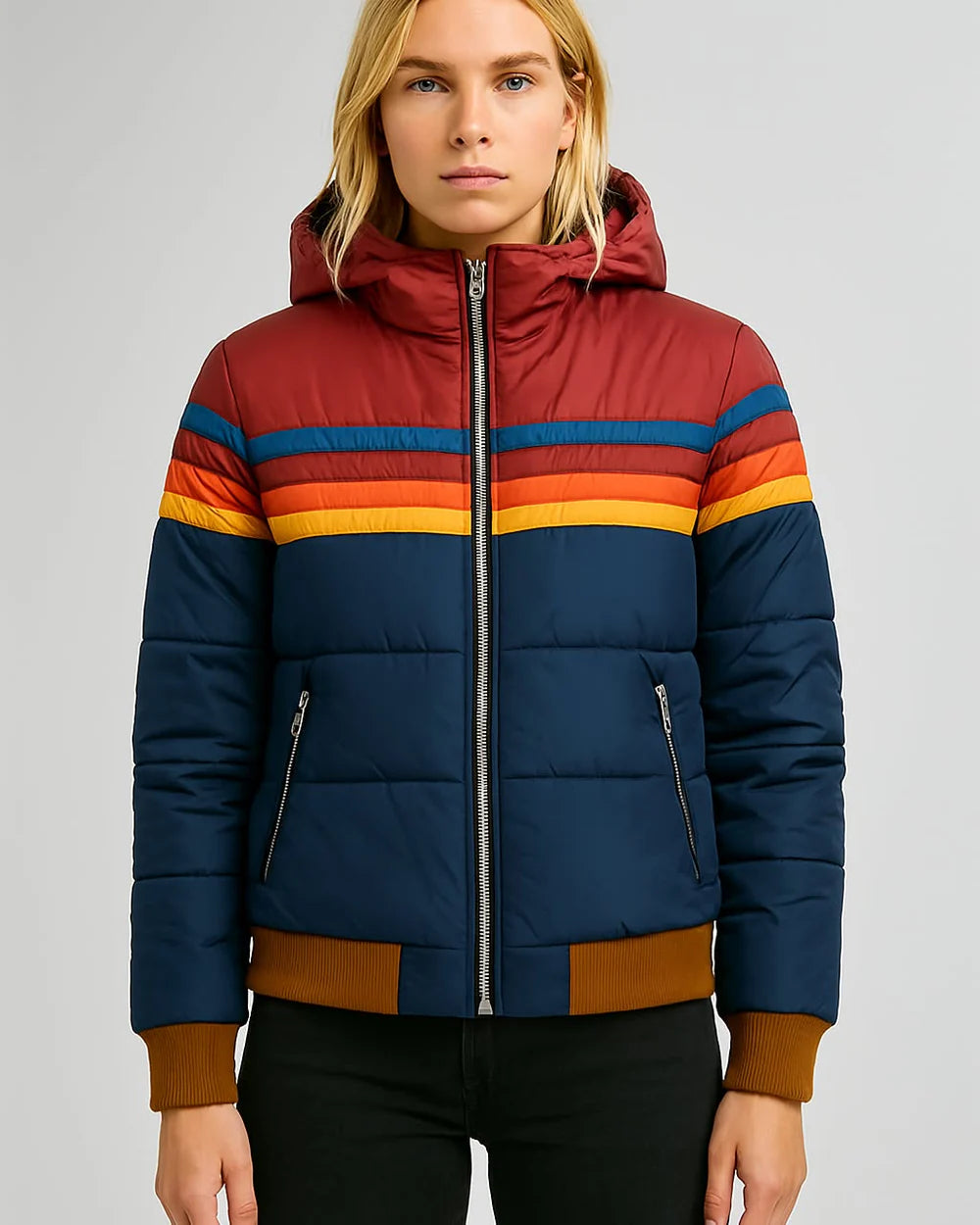 Monique™ - Doudoune Hiver Femme avec Capuche et Poches Oversize