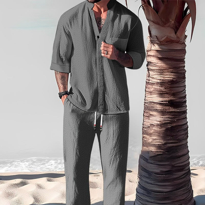 Victor™ - Ensemble deux pièces en coton pour hommes : haut et pantalon
