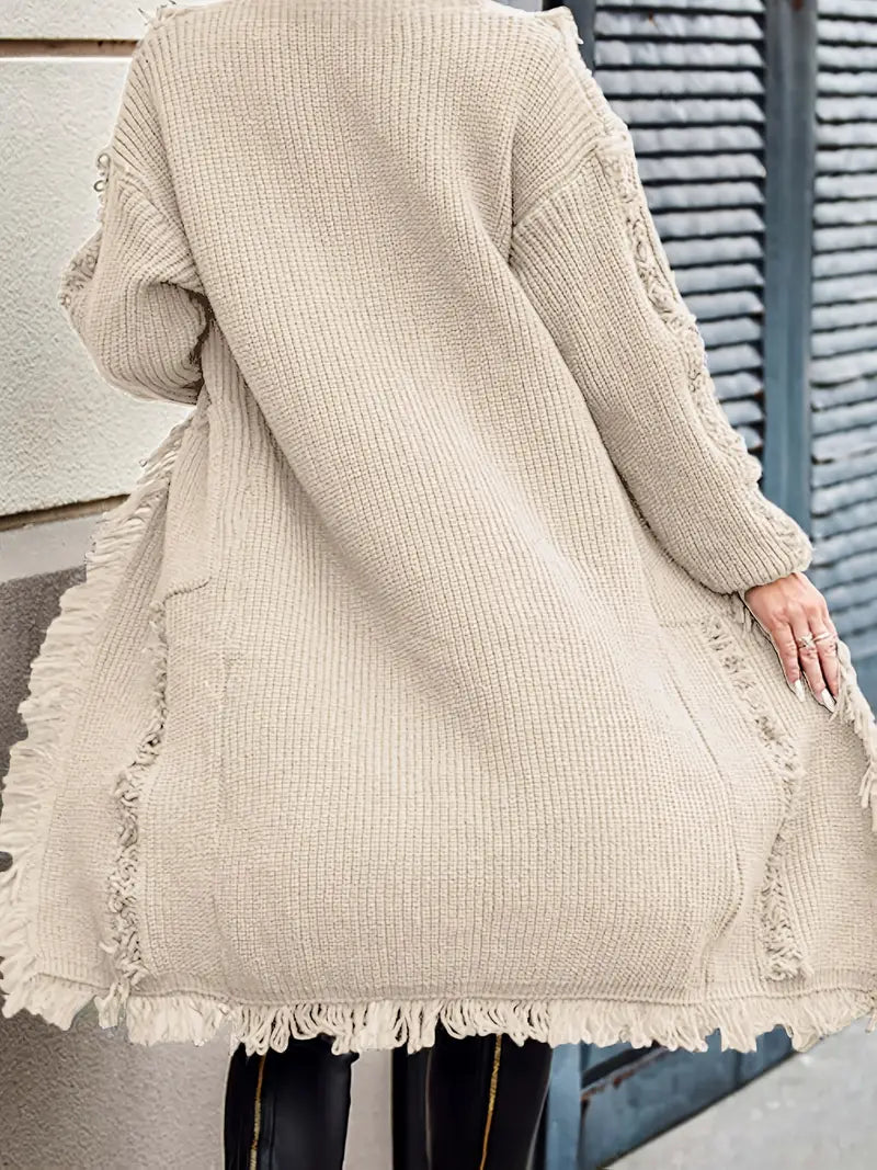 Reine™ - Long Fringed Cardigan - Casual and Trendy Style