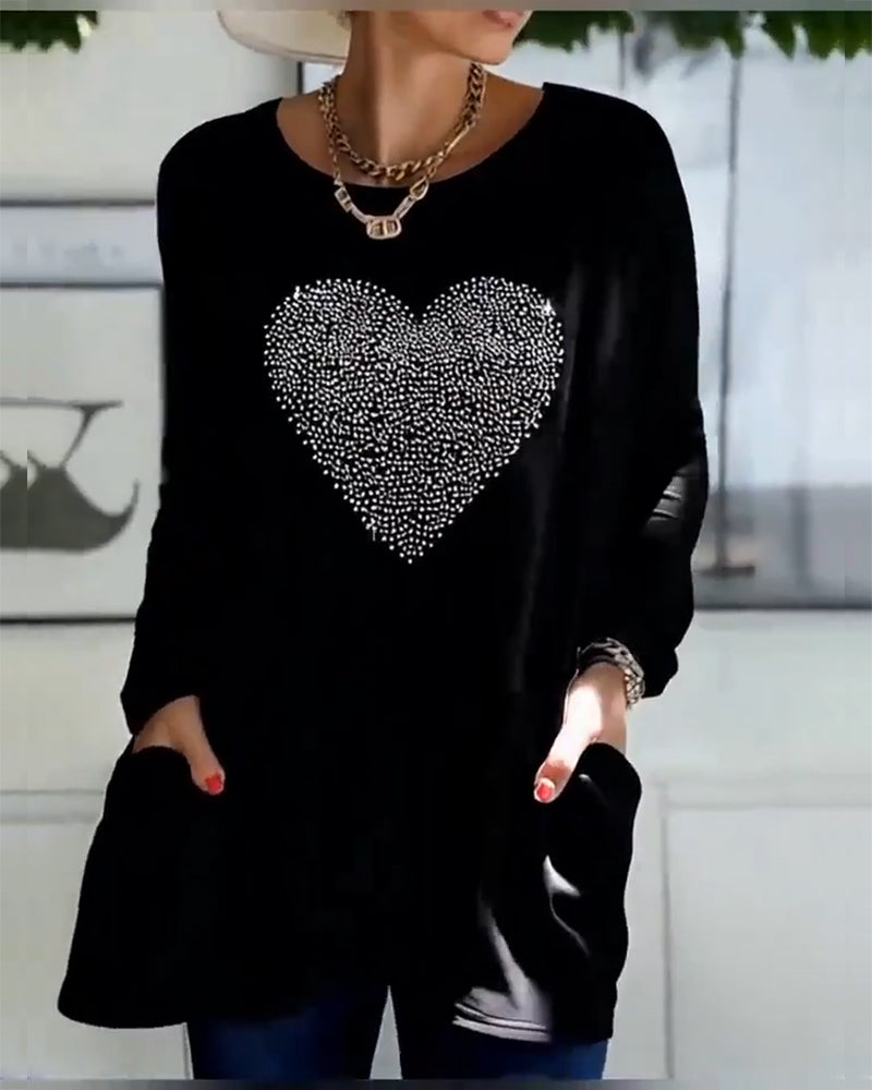 Pavelyssa - Top Design Poche Amour Paillettes Fines