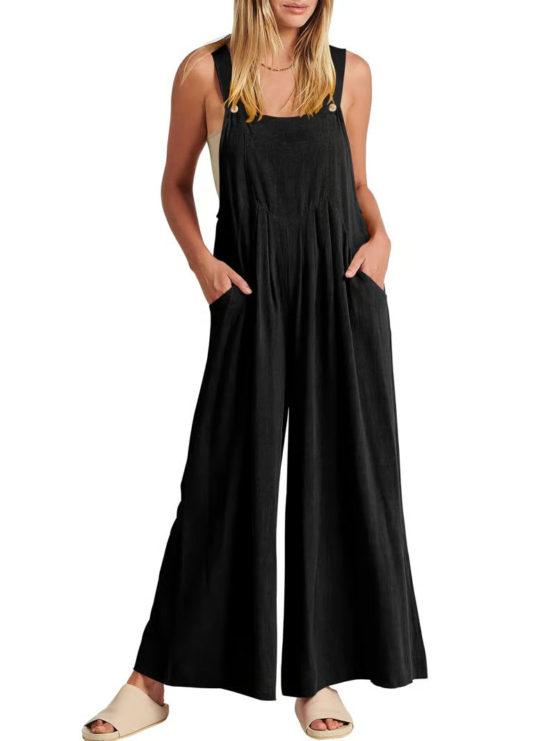 Giulena - Sleeveless Wide Leg Jumpsuit