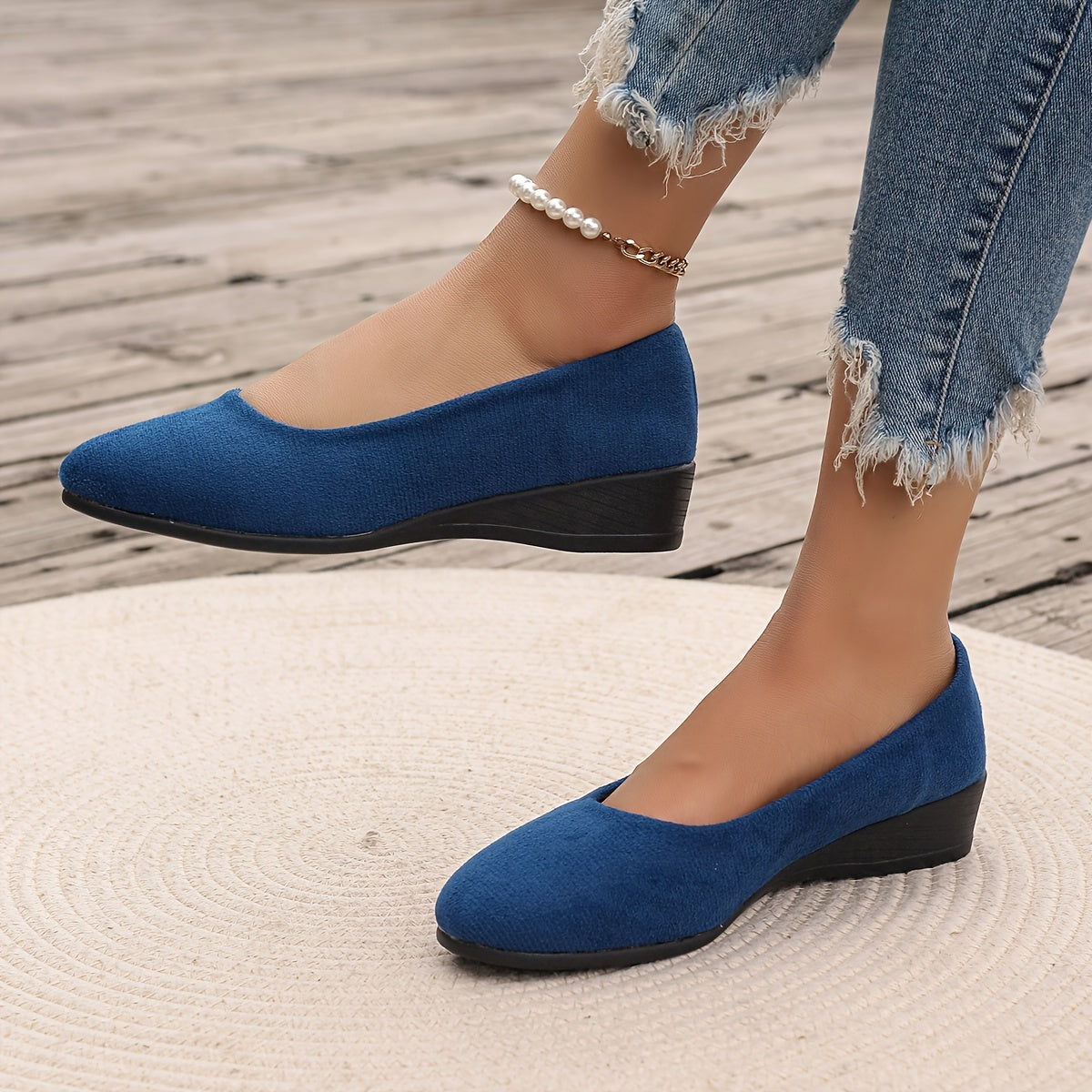 Kaelinne - Chic and Comfortable Wedge Heel Ballet Flats 