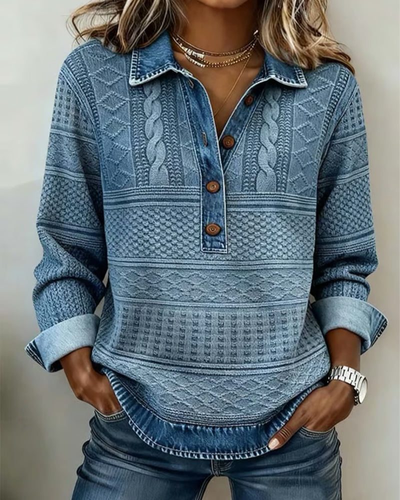 Gwenoriah - Modern Half-Breasted Sweater – Chic Denim Style 