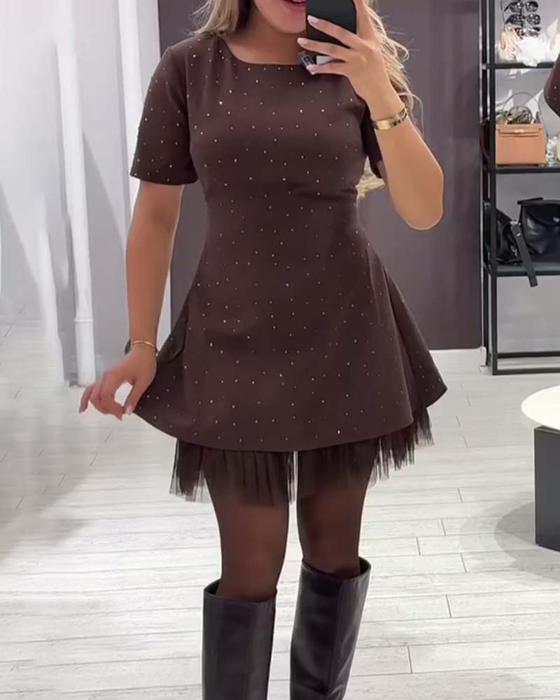 Helisanya - Robe Patchwork Scintillante Élégante