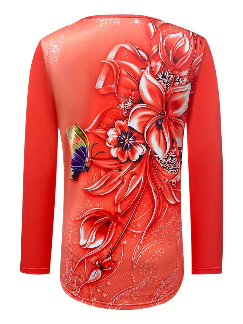 Faylorisse - Fashionable Floral Print Top