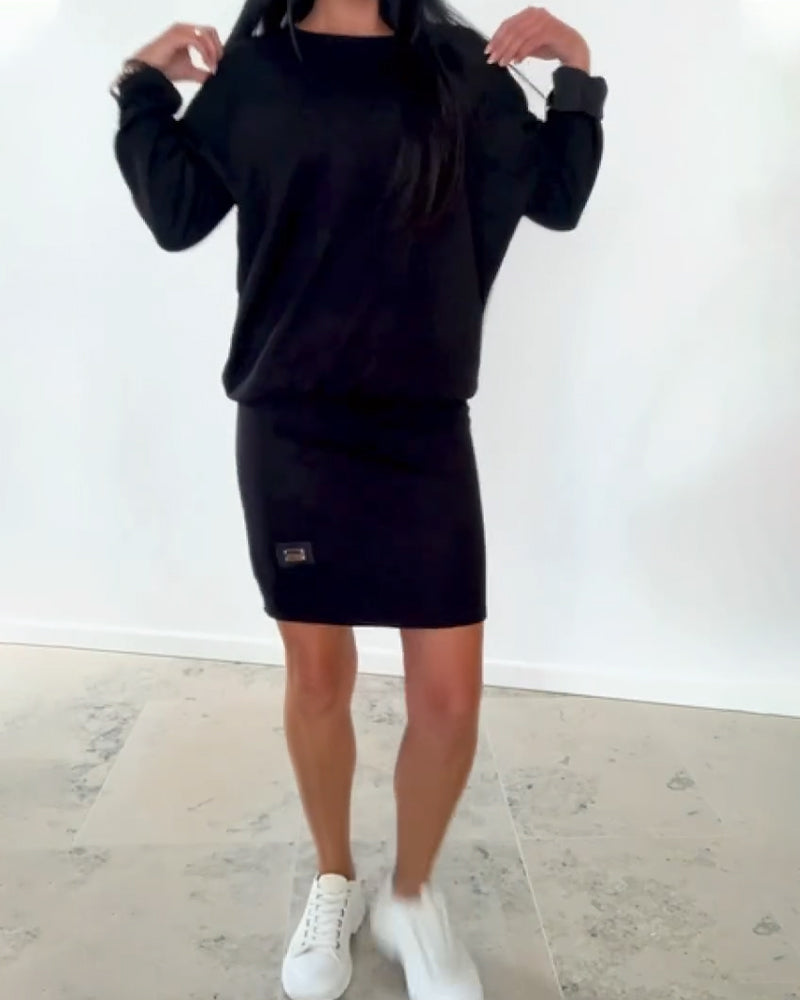 Jovirae - Robe Droite Décontractée à Manches Longues