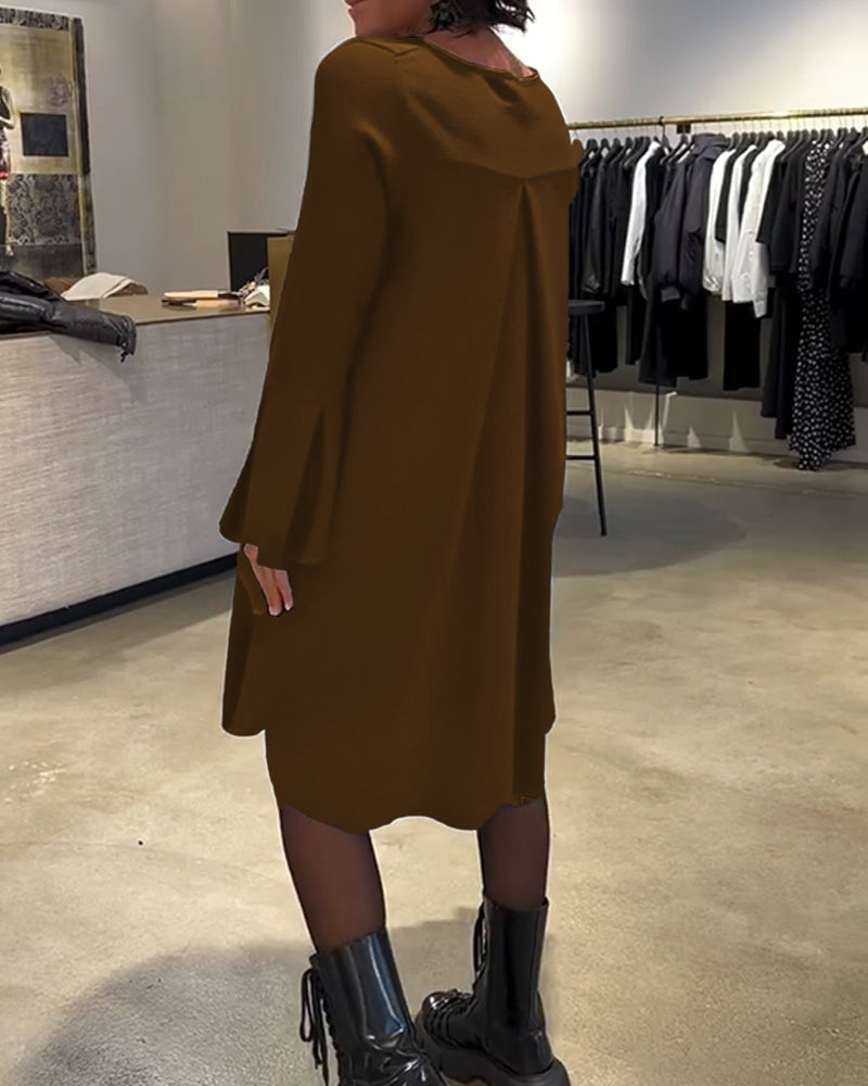 Jovalinne - Robe Décontractée À Manches Évasées