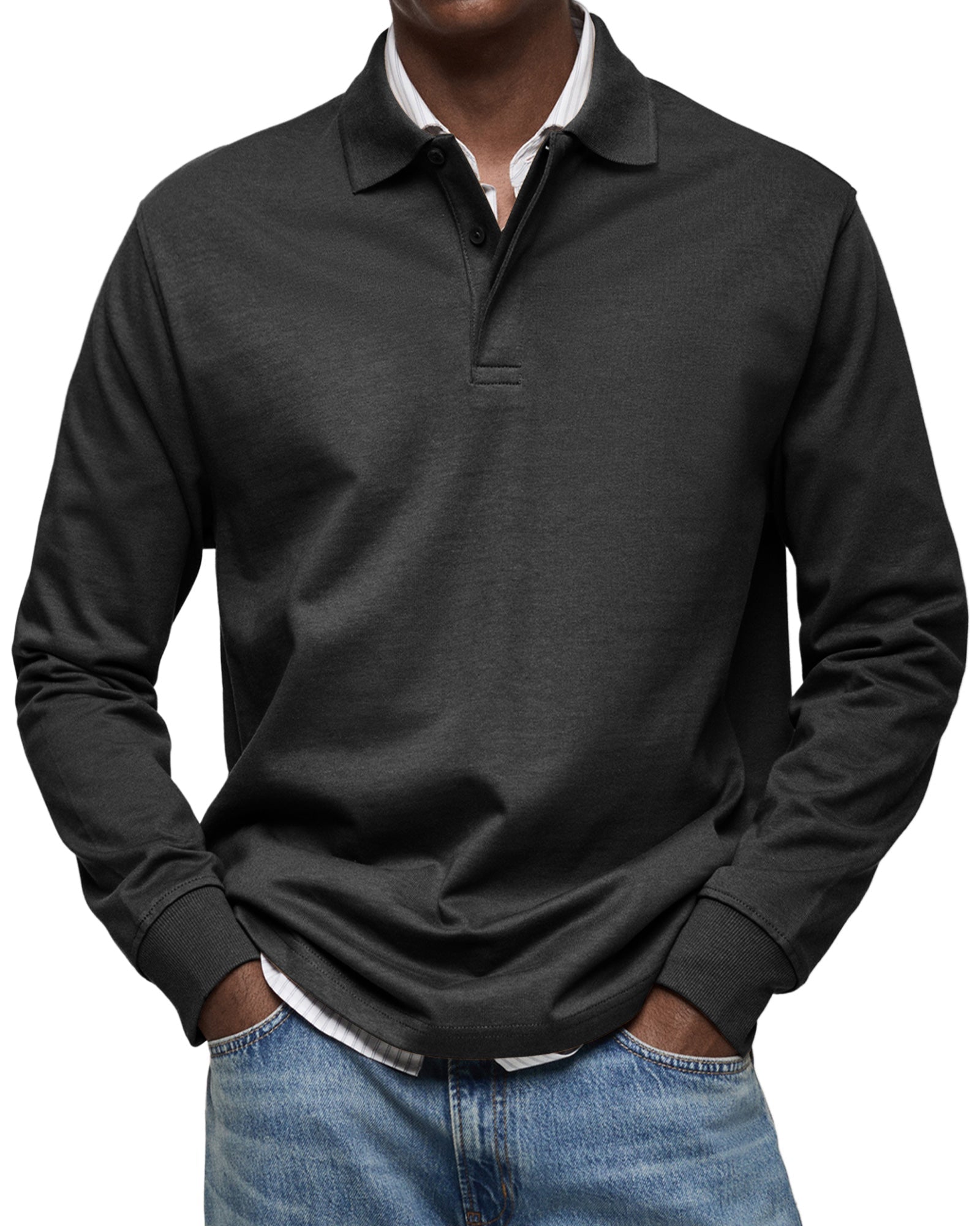 Olivier - Men's Luxury Long Sleeve Polo Shirt 