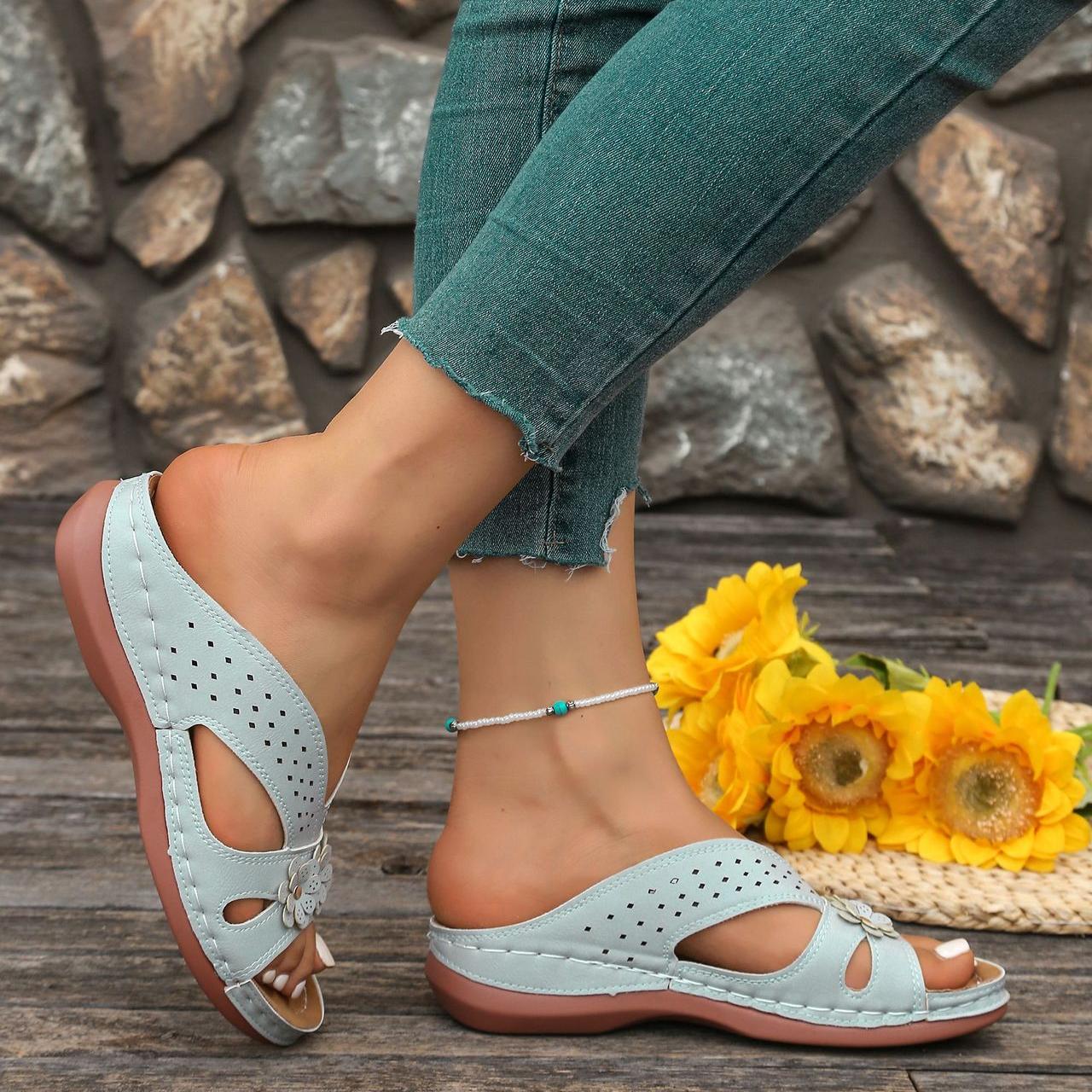 Norabel™ - Sandales à Talon Compensé Confort Orthopédique – Stabilité, Légèreté et Posture Naturelle