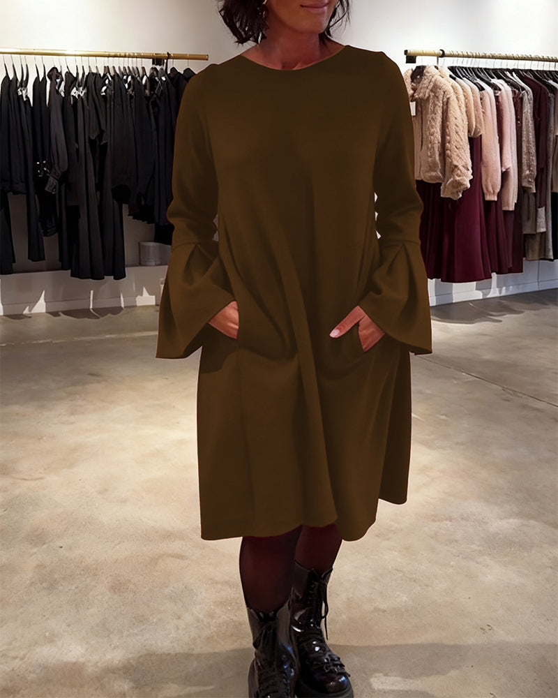 Jovalinne - Robe Décontractée À Manches Évasées