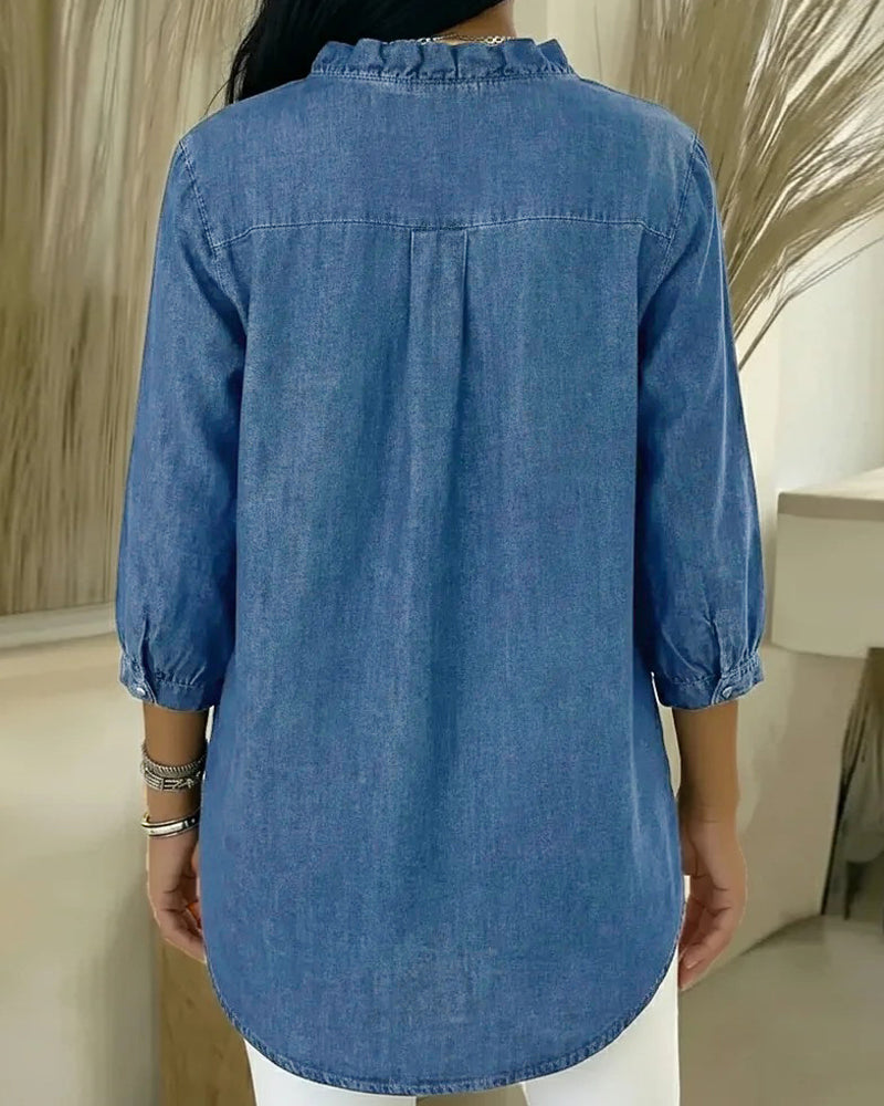 Selyra - Elegant Women's Ruffled Blouse 