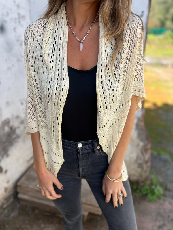 Alithia™ - Cardigan à demi-manches creuses