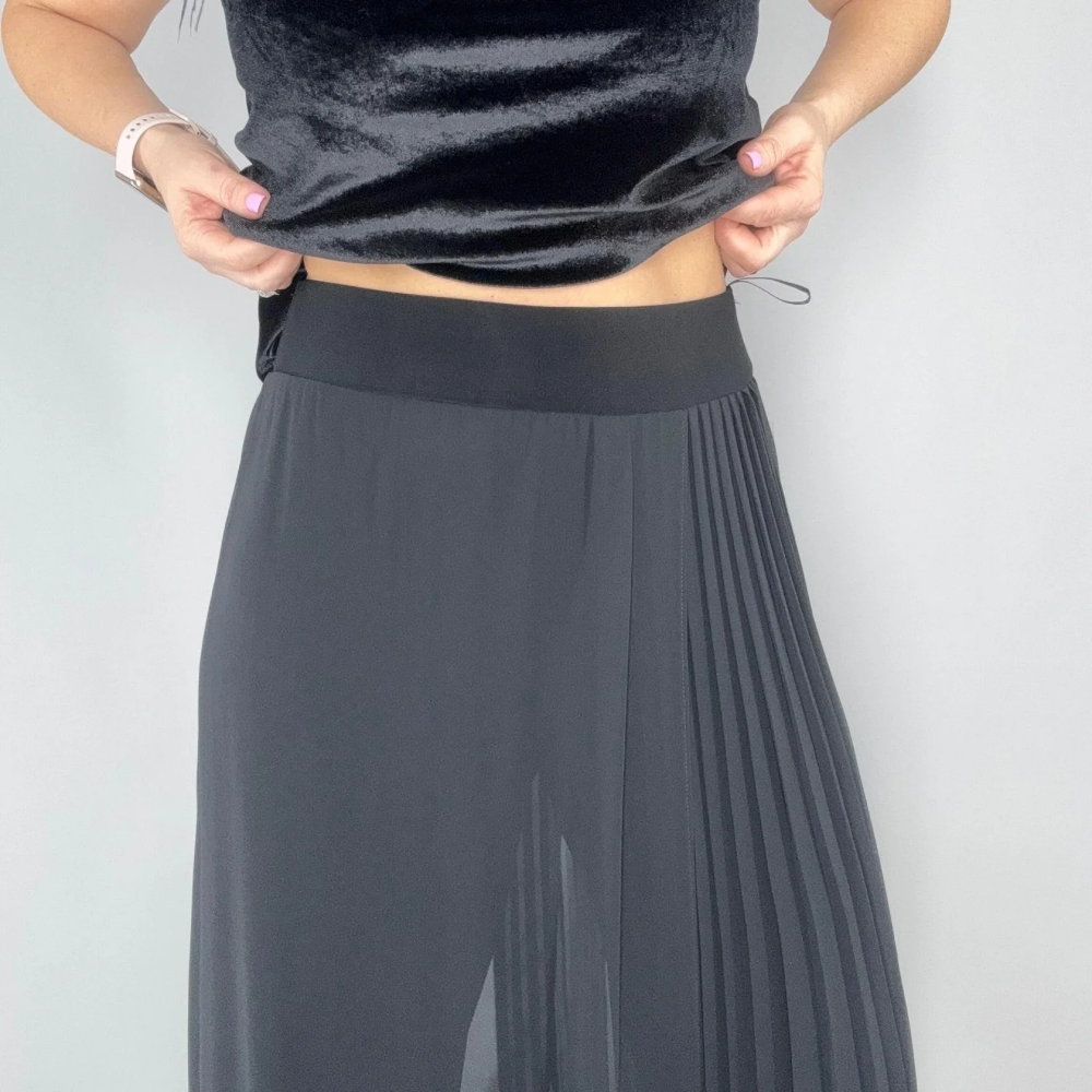 Helissavine - Pantalon Type Culotte Avec Couches Transparentes Et Plis