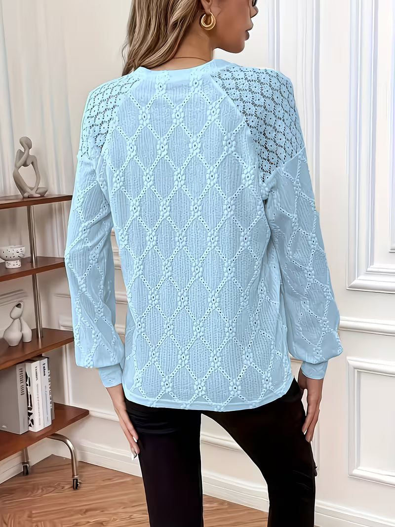 Gisellae - Patterned Long-Sleeved Blouse