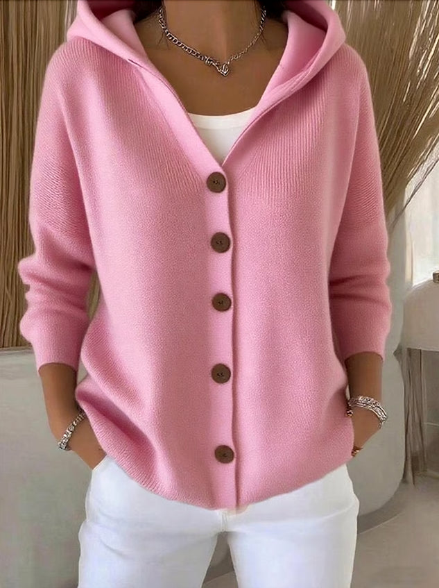 Julot™ - Women's cotton cardigan, plain, comfortable and casual, with long sleeves