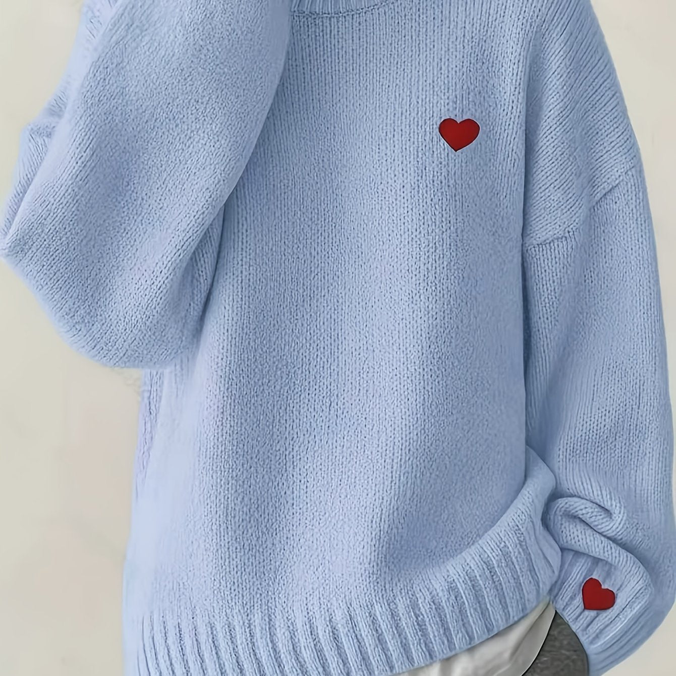 Lunetta - Casual Knit Heart Sweater 