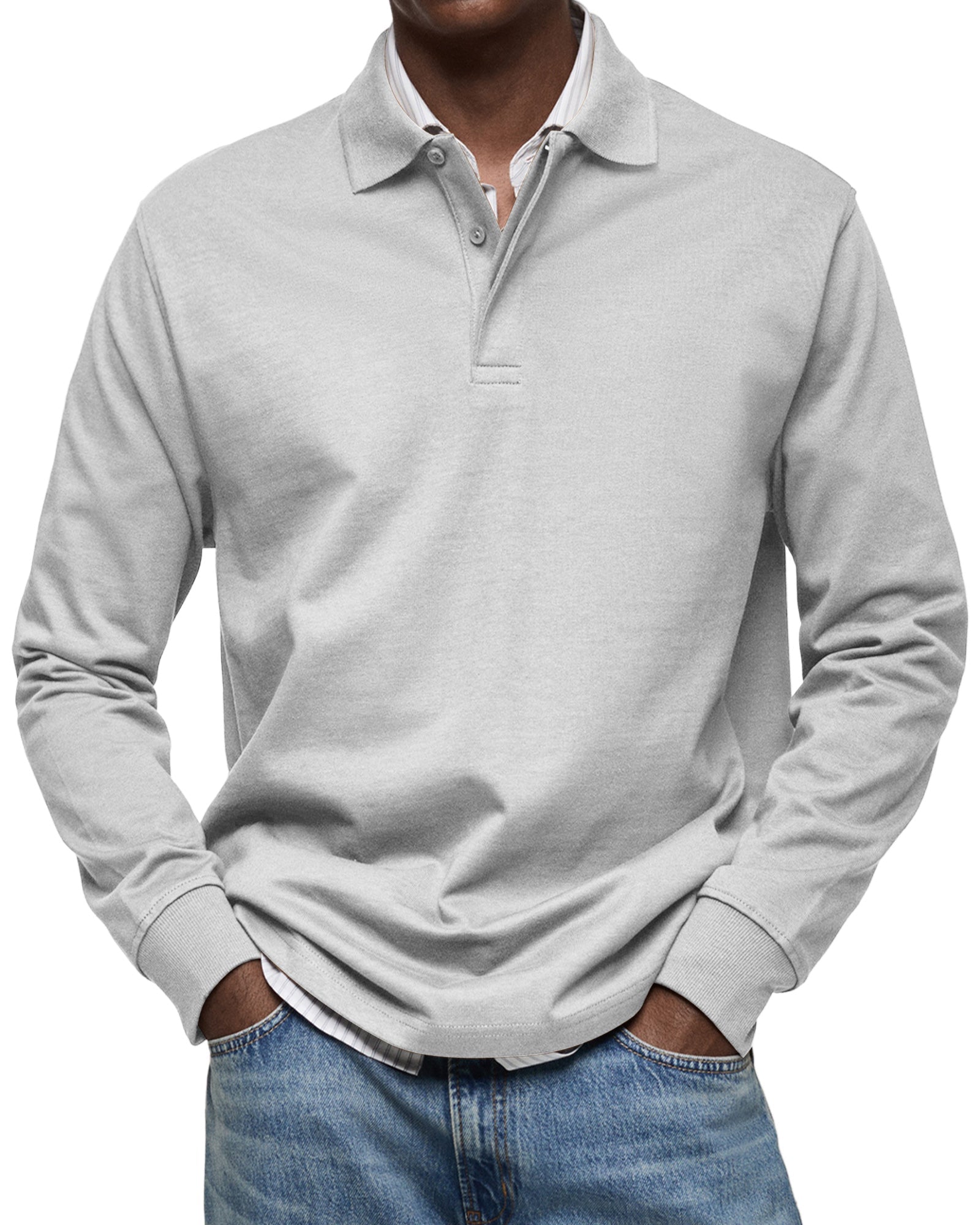 Olivier - Men's Luxury Long Sleeve Polo Shirt 