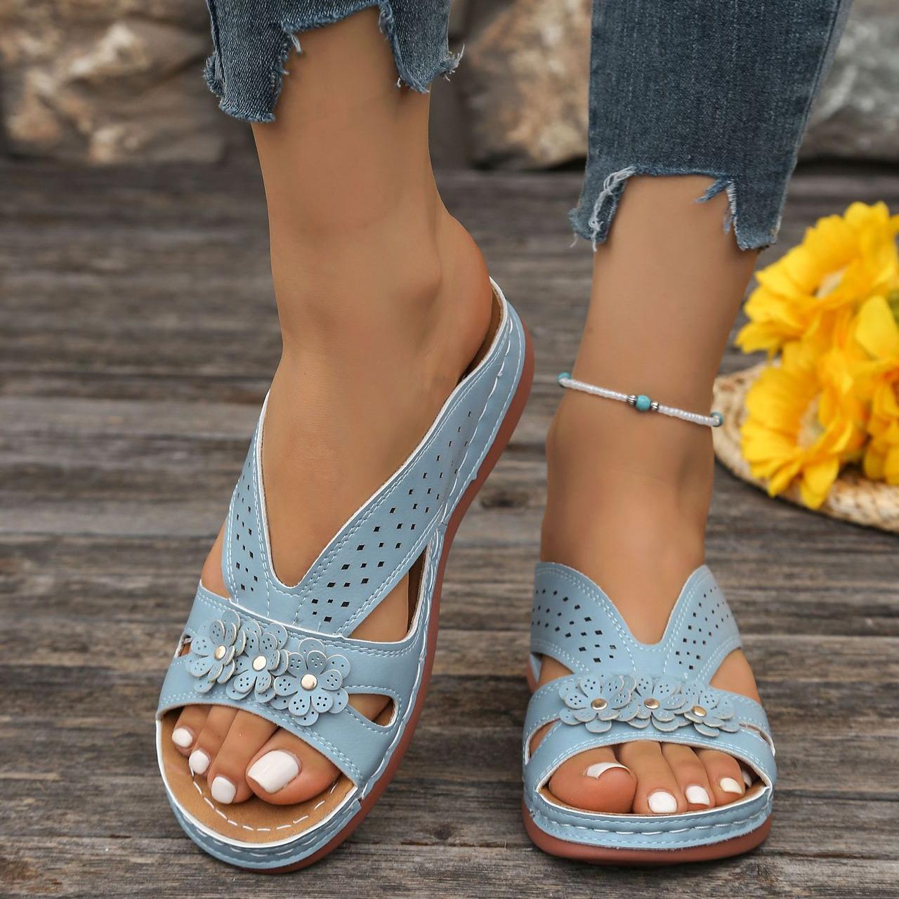 Norabel™ - Sandales à Talon Compensé Confort Orthopédique – Stabilité, Légèreté et Posture Naturelle