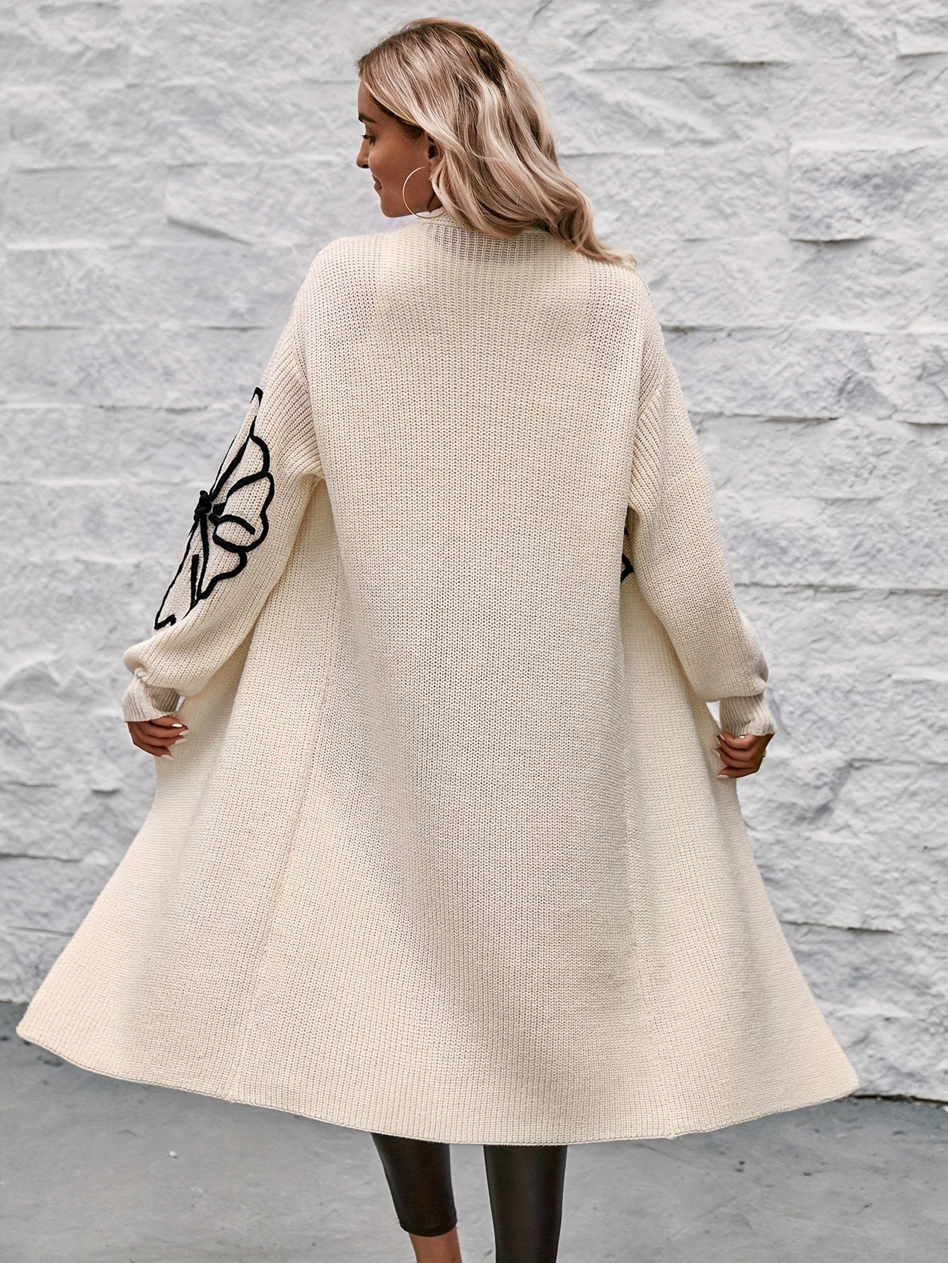 Mirielle - Elegant Floral Drop Shoulder Cardigan